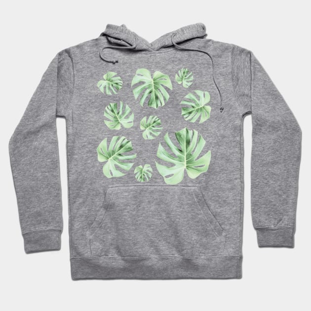 Tropical Green Leaves Hoodie by peachesinthewild